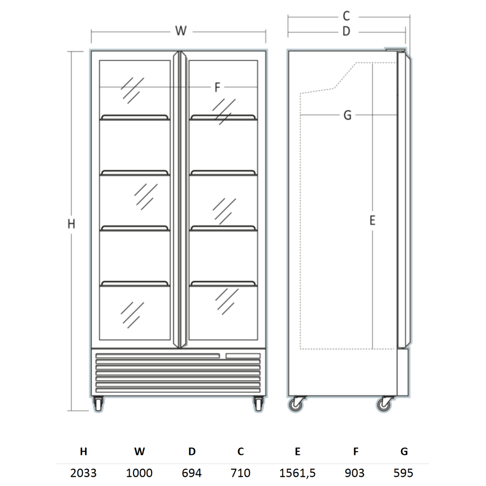 Armoire réfrigérée vitrée SCANDOMESTIC 263111DC826BD