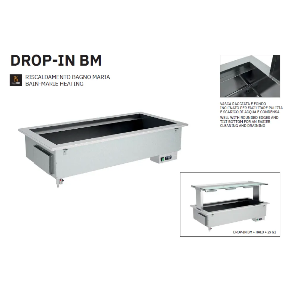 Bain-marie chaud à encastrer ROCAM 006INDROP3BM