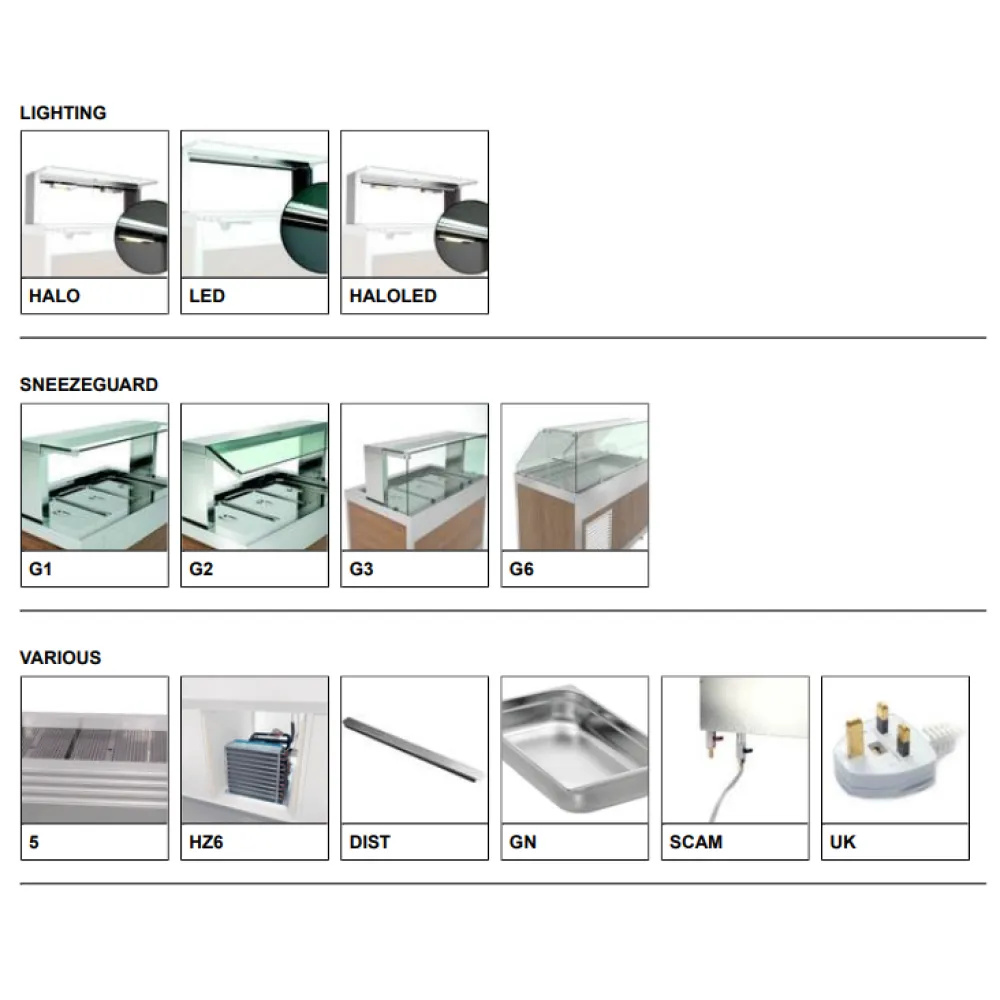 Bain-marie chaud à encastrer ROCAM 006INDROP4DRY