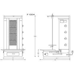 Grill à gyros à gaz POTIS PG7402/ PG7403