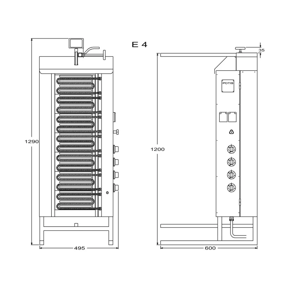 Grill à gyros électrique POTIS PG3401