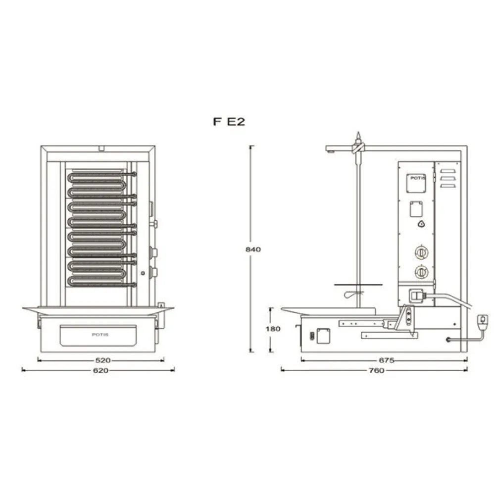 Grill à gyros électrique POTIS PG7650/ PG7651