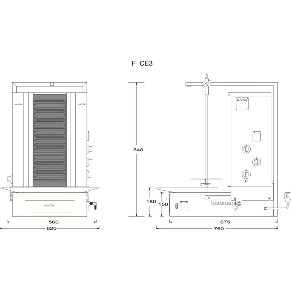 Grill à gyros électrique POTIS PG8551