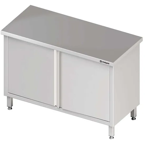 Table en acier inoxydable avec portes