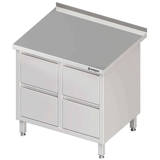Tables en acier inoxydable avec tiroirs