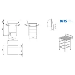 Mobilier pour zone de plonge BHS-HoReCa 26-31971-00.00.00 SB