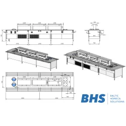 Ligne de self-service 5300×1500×850 mm