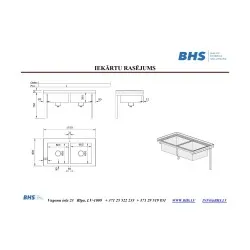 Table de travail de cuisine BHS-HoReCa CH24-1387-151/80/40