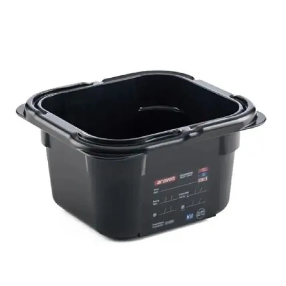 Conteneur GN en polycarbonate noir ARAVEN AR47797