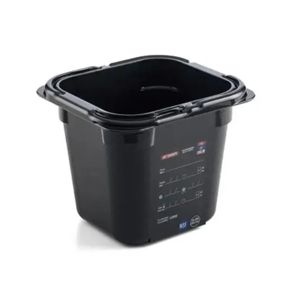 Conteneur GN en polycarbonate noir ARAVEN AR47798