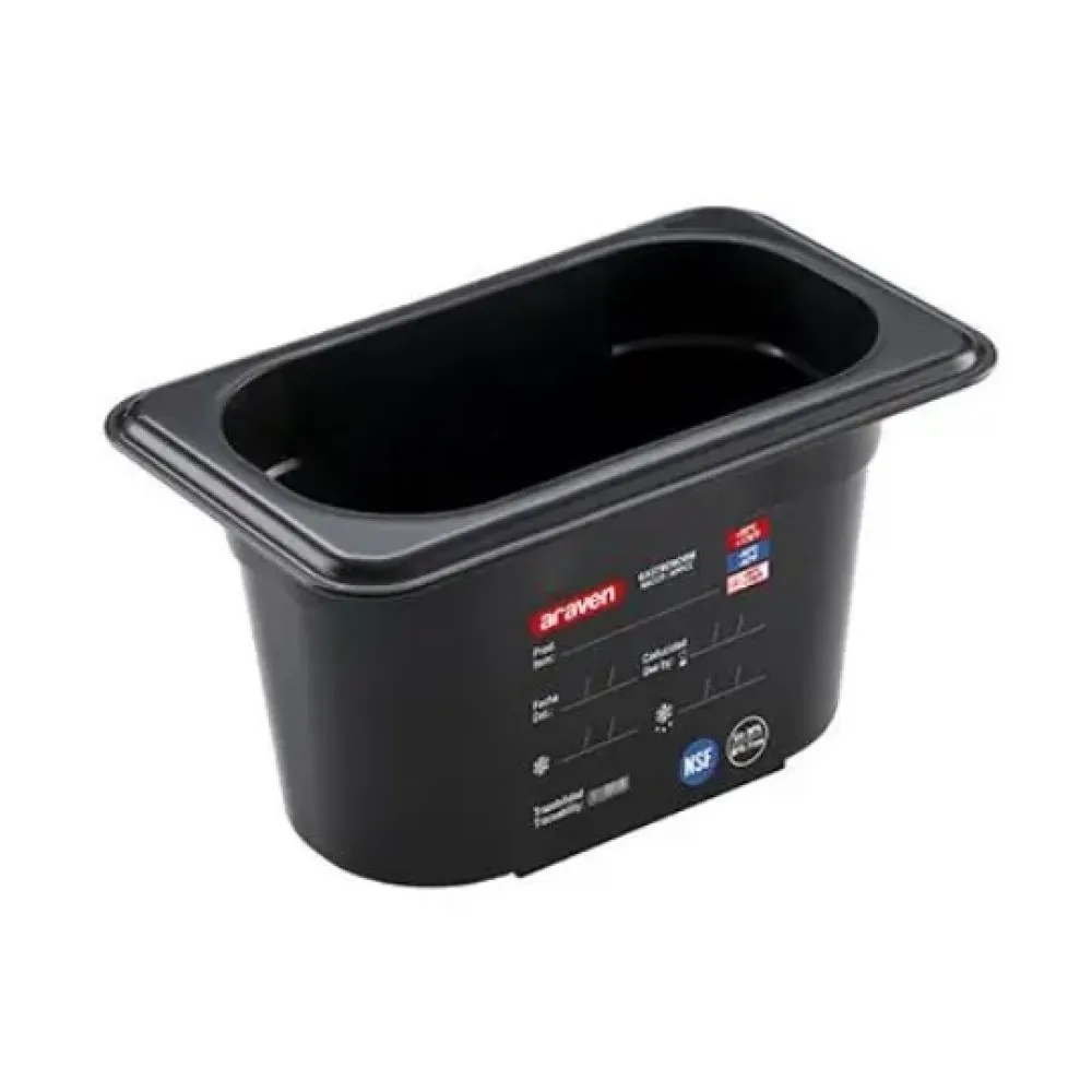 Conteneur GN en polycarbonate noir ARAVEN AR44011