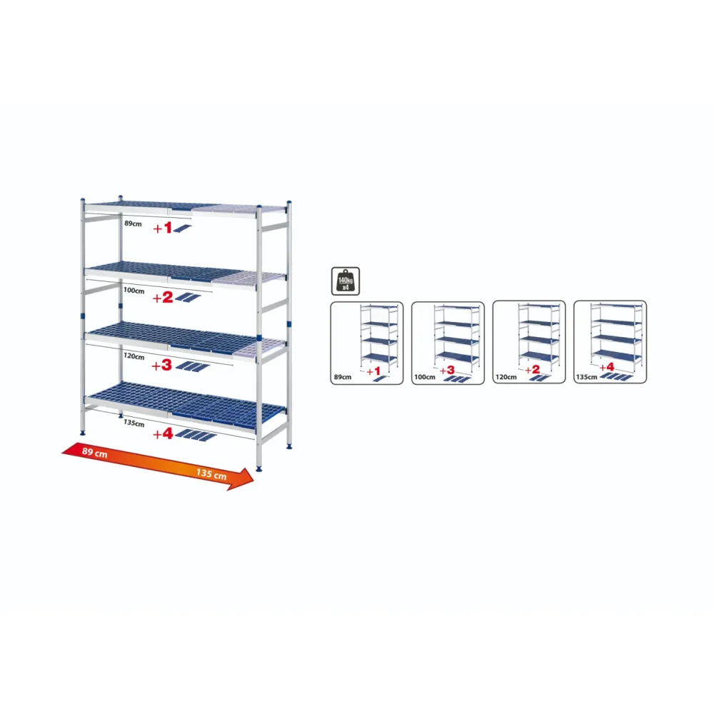 Étagère en acier inoxydable ARAVEN AR00951