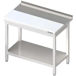 Table de travail avec planche à découper et étagère BHS-HoReCa 980596080