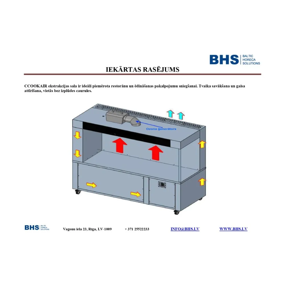 Hotte d'extraction de vapeur BHS-HoReCa 21CCOOKAIR2100