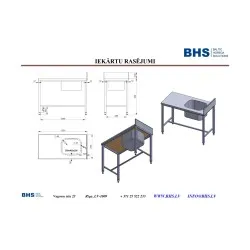 Table de travail de cuisine BHS-HoReCa RAS116