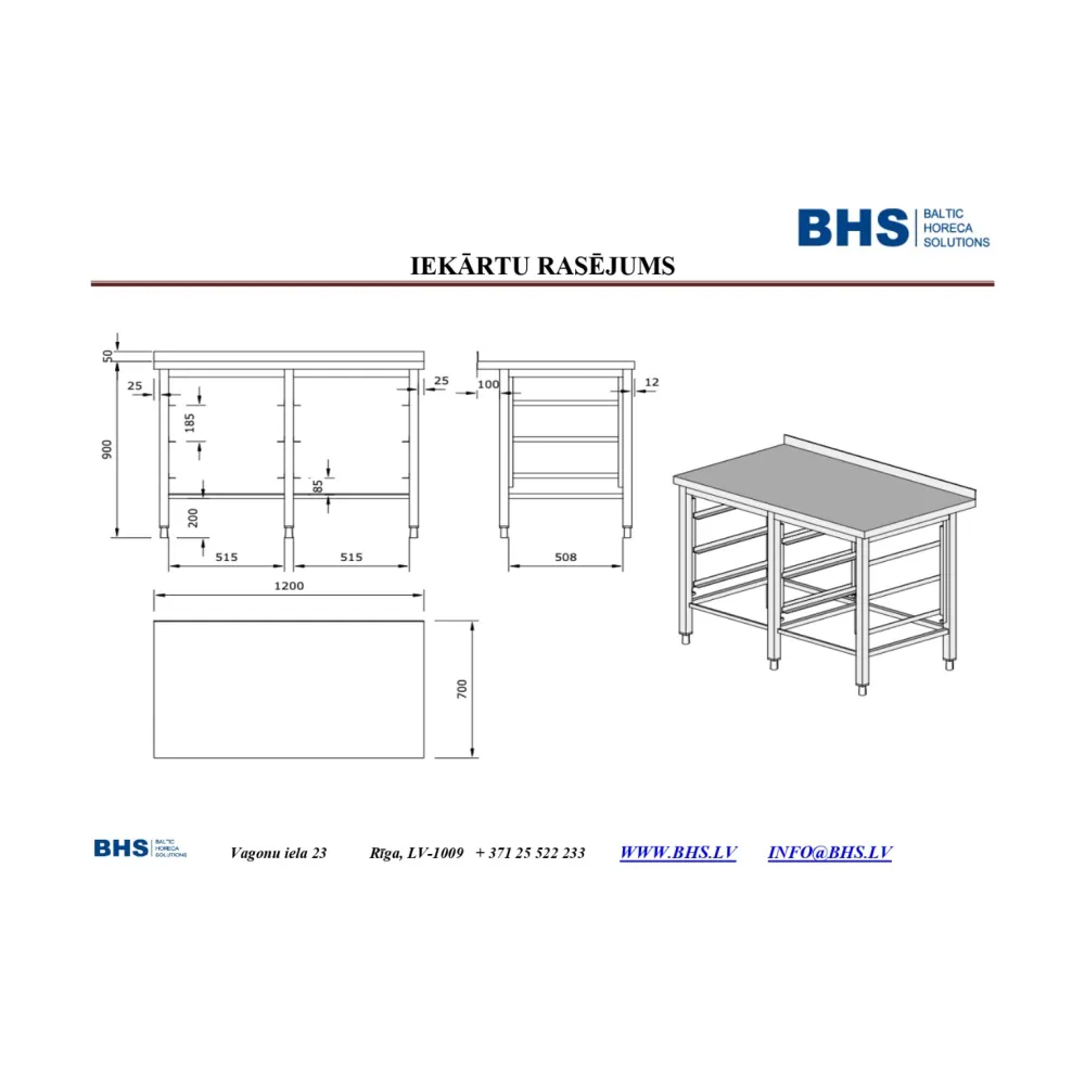 Solution non standard pour la plonge BHS-HoReCa PR-table-1200