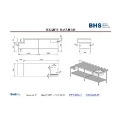 Solution non standard pour la plonge BHS-HoReCa PR-worktable-withsink-2400