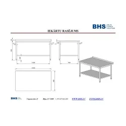 Table de travail de cuisine BHS-HoReCa PR-worktable-1400
