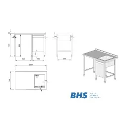 Mobilier pour zone de plonge BHS-HoReCa BHS-ZJ23-1067.00.00 SB