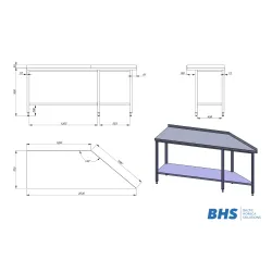 Table de travail de cuisine BHS-HoReCa BHS-ZJ22-1179-203/70/90