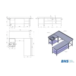 Table de travail de cuisine BHS-HoReCa RAS120