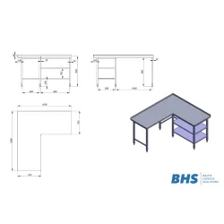 Table de travail de cuisine BHS-HoReCa NN67