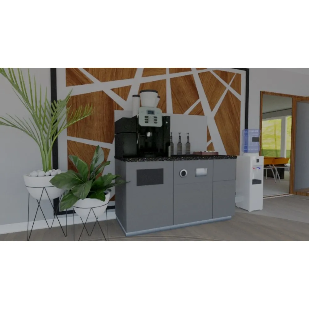 Table pour machine à café Grey, réalisée à la commande BHS-HoReCa