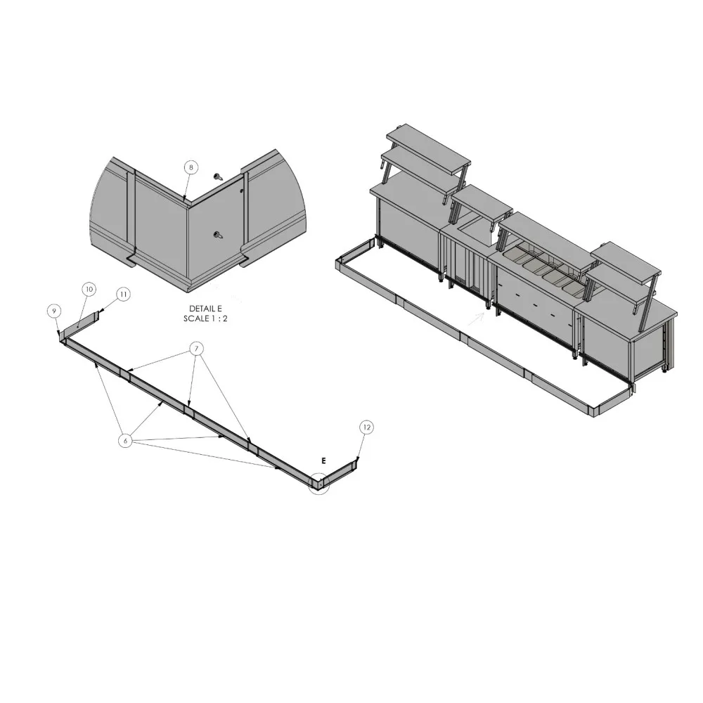 Installation d'un système modulaire et dessins BHS-HoReCa RAS-MOD