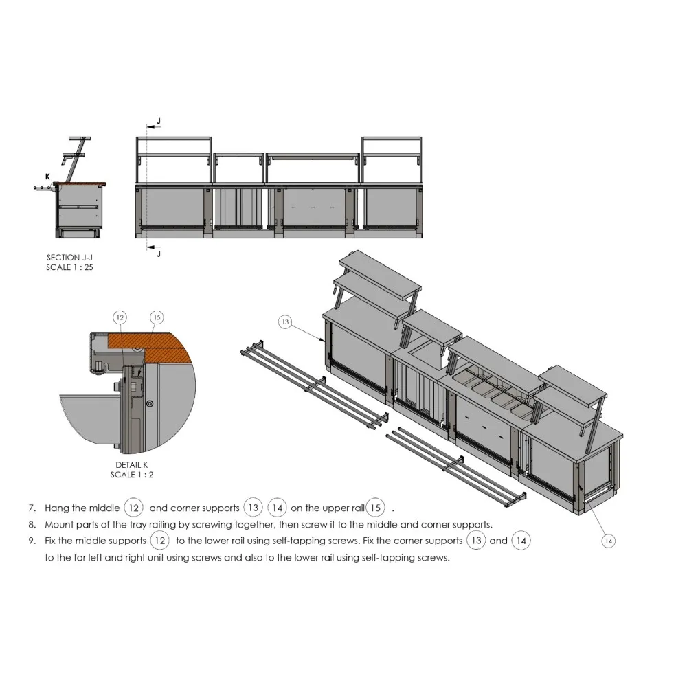 Installation d'un système modulaire et dessins BHS-HoReCa RAS-MOD