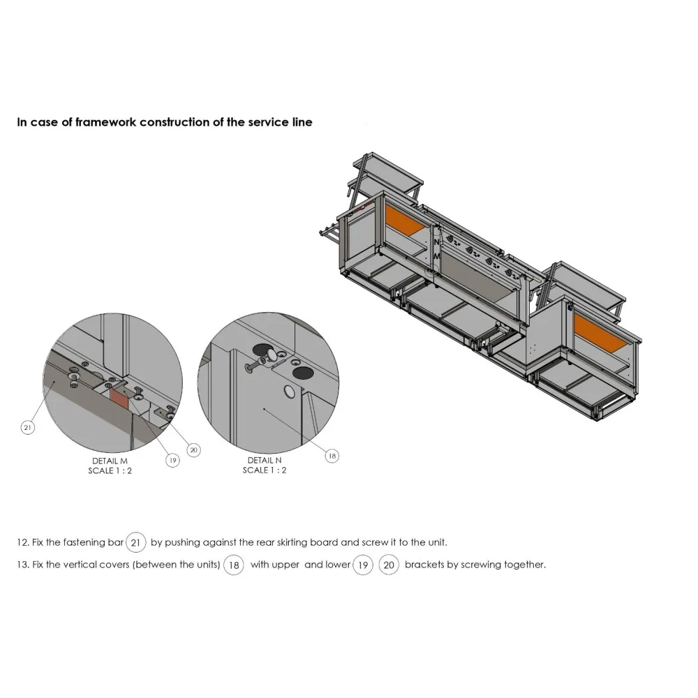 Installation d'un système modulaire et dessins BHS-HoReCa RAS-MOD