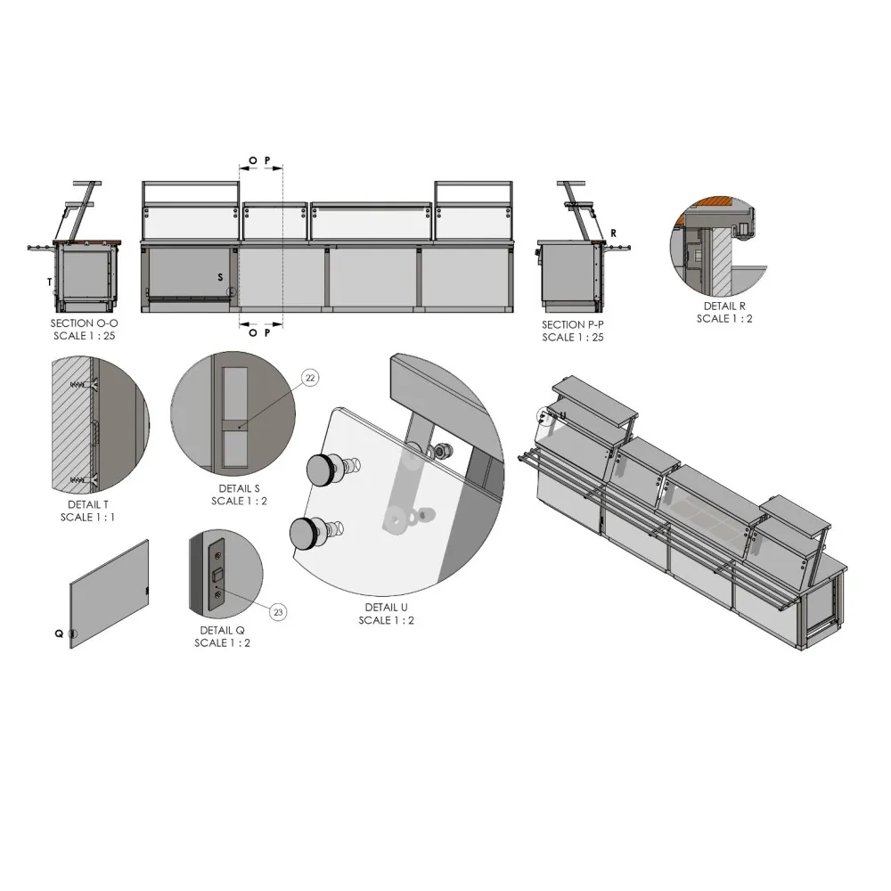 Installation d'un système modulaire et dessins BHS-HoReCa RAS-MOD