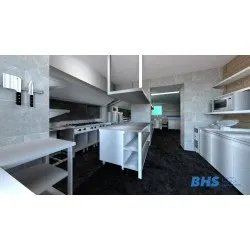 Plan de conception 3D d'une cuisine de café BHS-HoReCa RAS2080