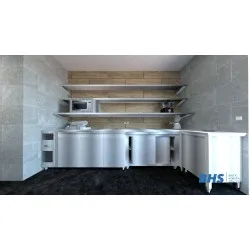 Plan de conception 3D d'une cuisine de café BHS-HoReCa RAS2080