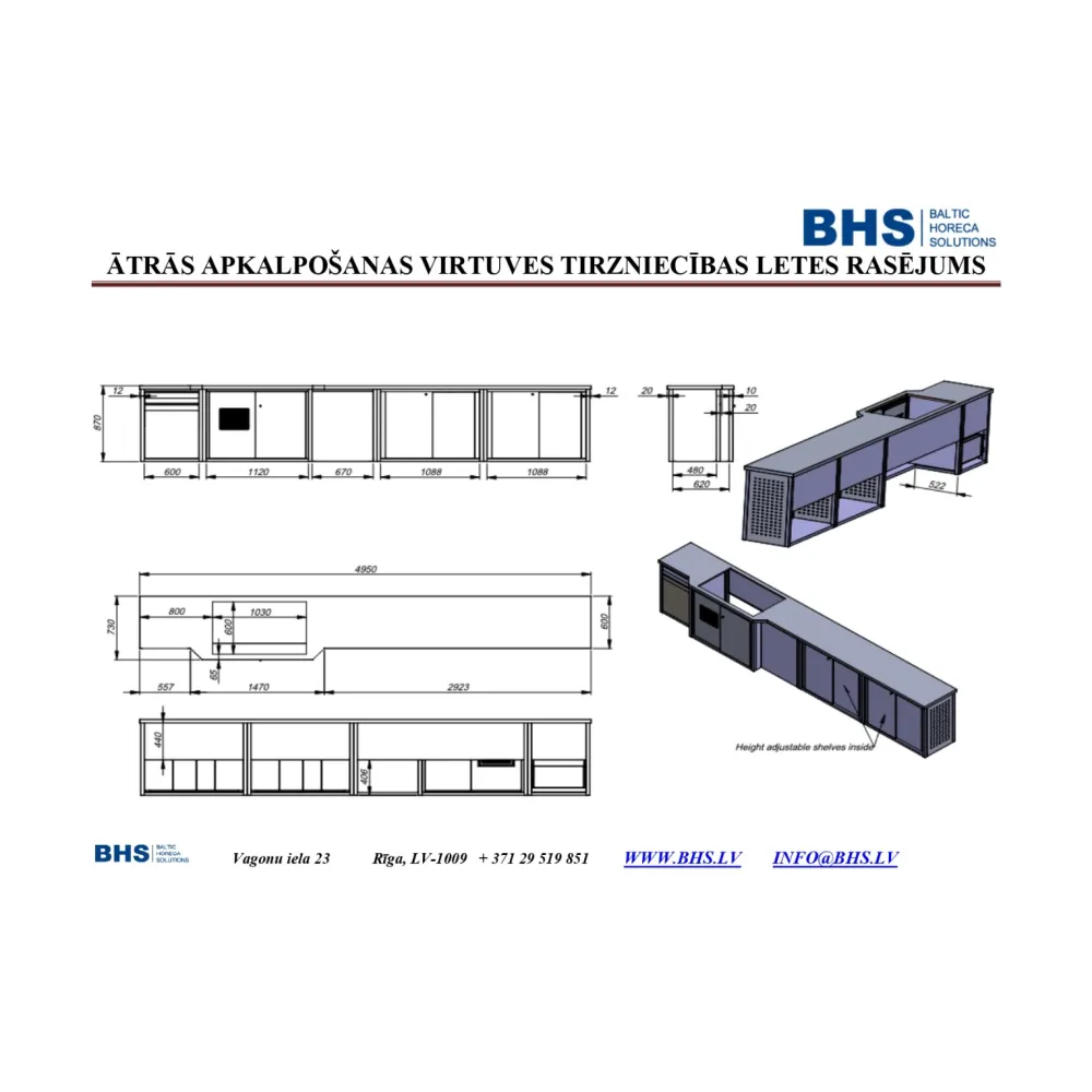Table de travail de cuisine BHS-HoReCa BHS-XKJ23-0027.000.00 SB