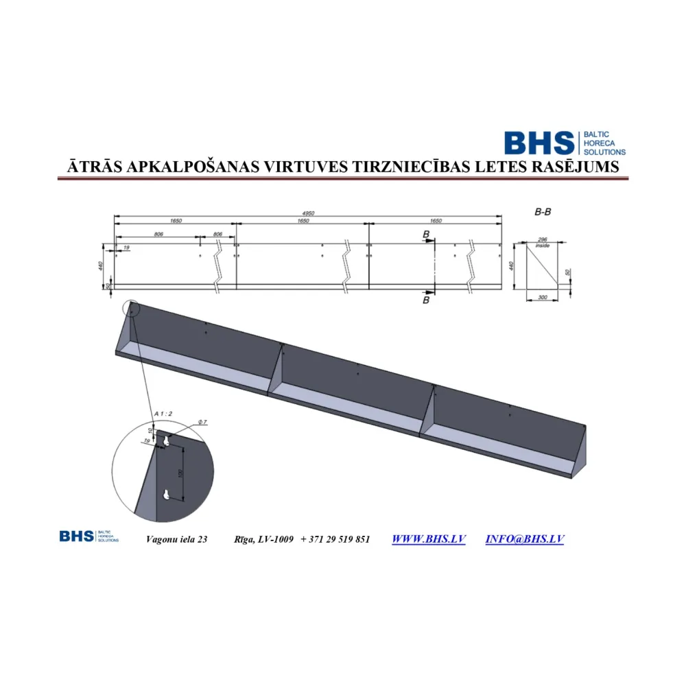 Rangement en acier inoxydable BHS-HoReCa BHS-XKJ23-0028.000.00 SB