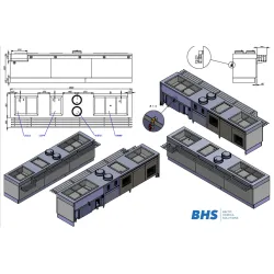 Plan de conception d'équipement de ligne de cantine BHS-HoReCa RAS124
