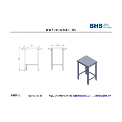 Table de travail Fast-food Bus 600 × 500 × 900 mm