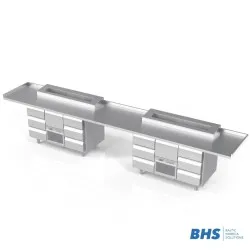 Plan de travail sur mesure avec 2 tables réfrigérées BHS-HoReCa NN26