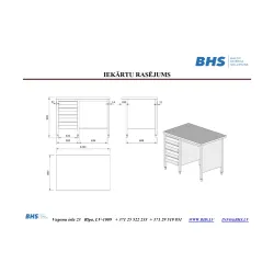 Table de travail de cuisine BHS-HoReCa XCH24-0040-120/80/90