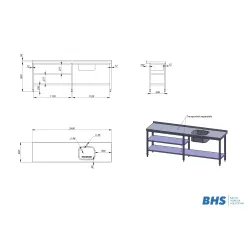 Table de travail de cuisine BHS-HoReCa NN90