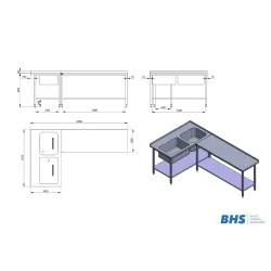Mobilier pour zone de plonge BHS-HoReCa NN86