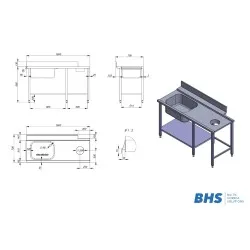 Mobilier pour zone de plonge BHS-HoReCa NN78