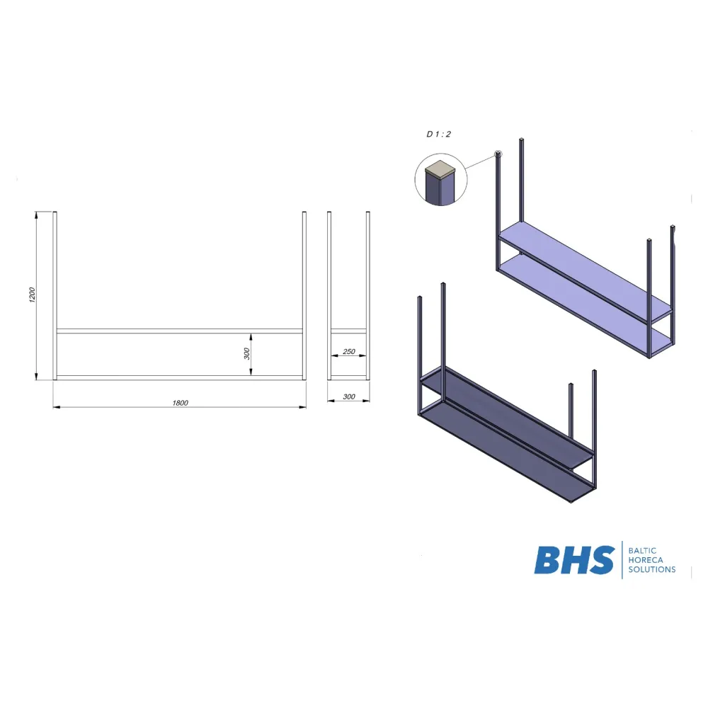 Accessoire pour étagère BHS-HoReCa BHS-NR-1800/300/1200