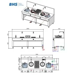 Poste de cuisson wok BHS-HoReCa MW2500BA