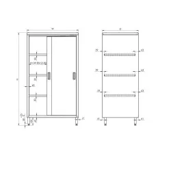 Armoire facile à monter avec portes, profondeur 600 mm GREDIL 951606100S