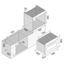 Four encastrable ILVE OV80SLKM3