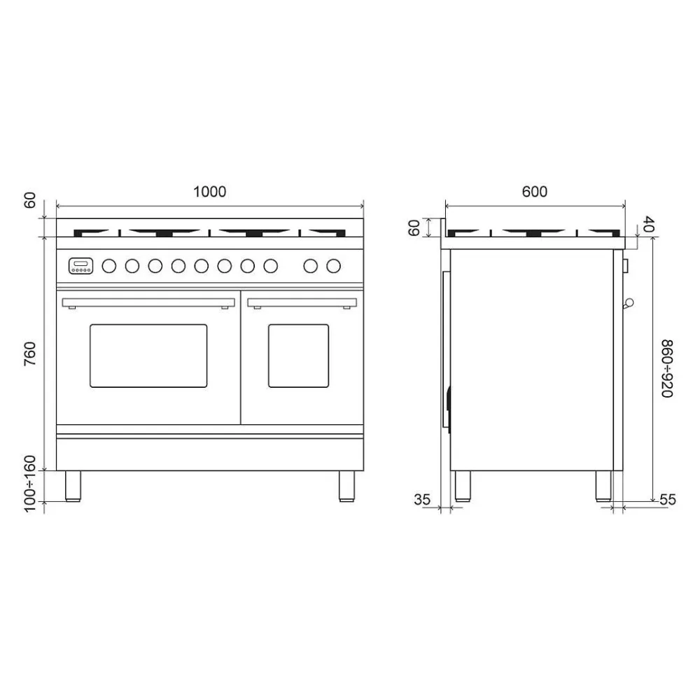Cuisinière ILVE PD10FWE3