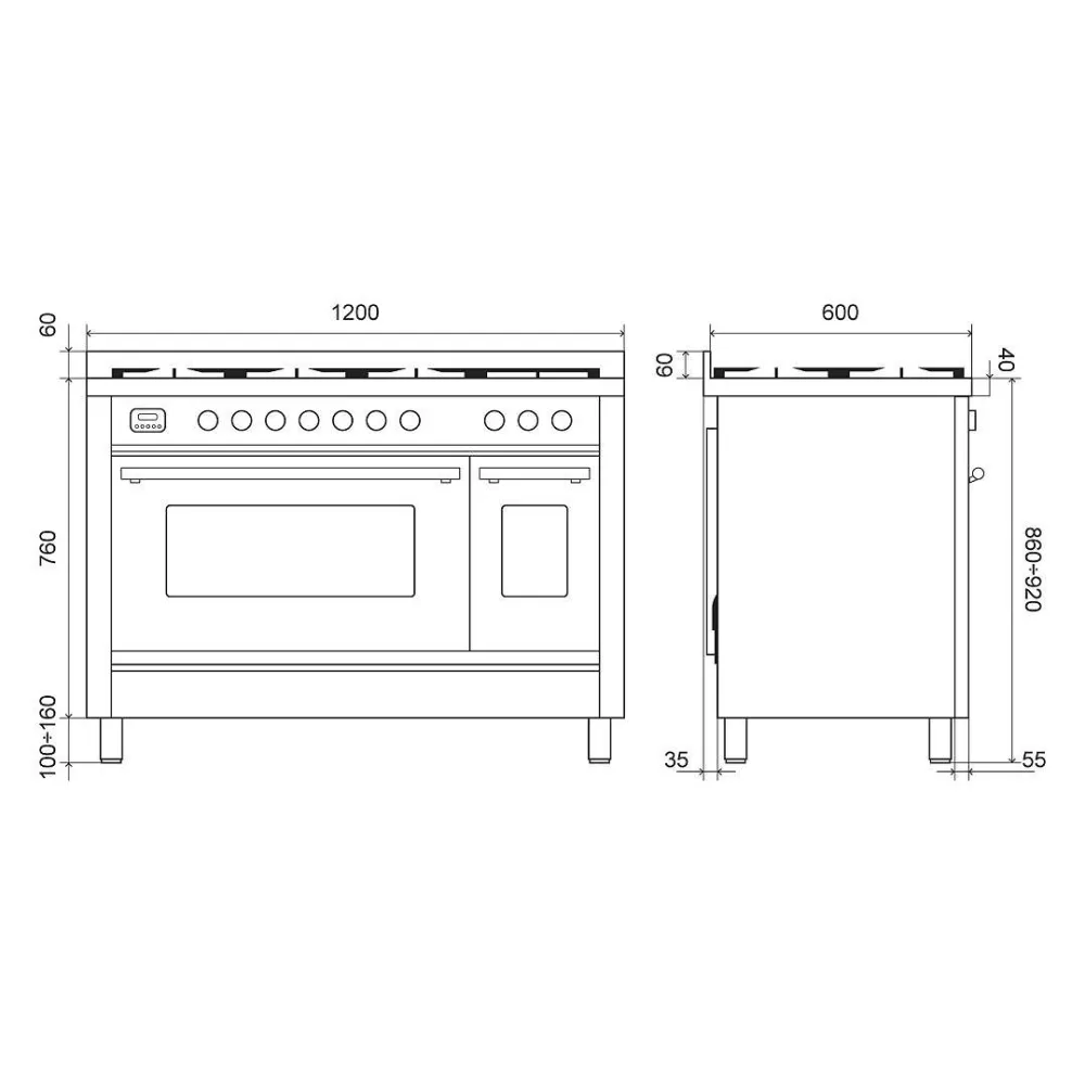 Cuisinière ILVE PI127WE3