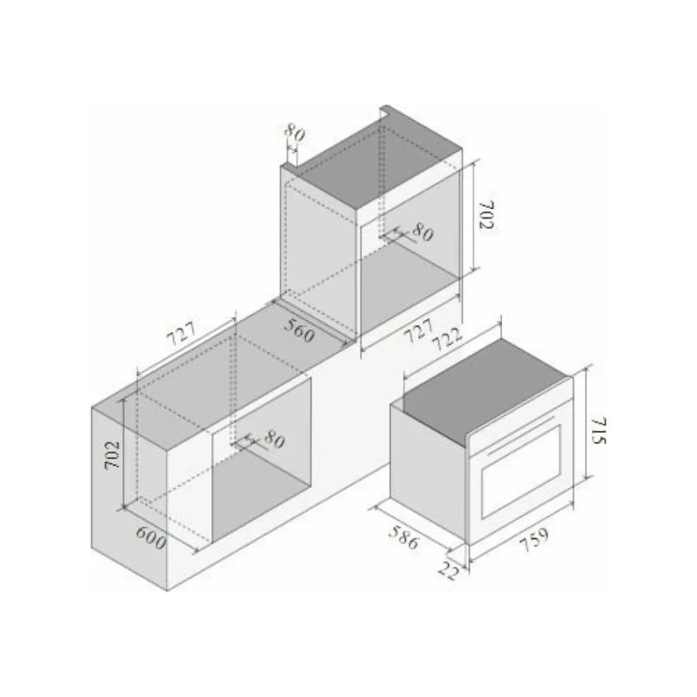 Four encastrable ILVE OV30GT31