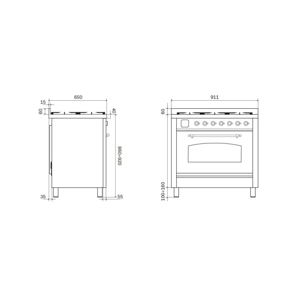 Cuisinière ILVE PI366NSY
